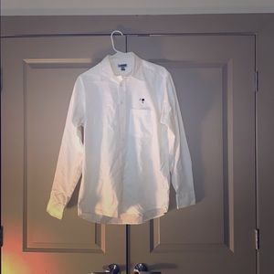 Men’s White Palm Tree Collard Shirt